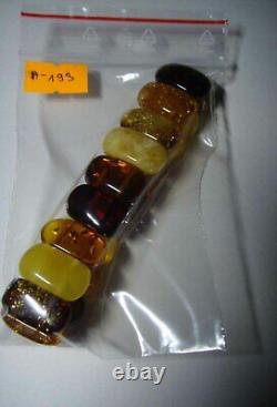 Adult Amber Bracelet Natural Baltic Amber colorful beads on elastic
