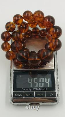 Adult Amber Necklace Genuine Baltic Amber beads necklace pressed 45gr. B-55