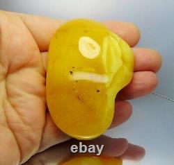 Amazing 59.50 grams polished Yellow Egg Yolk Genuine BALTIC AMBER stone