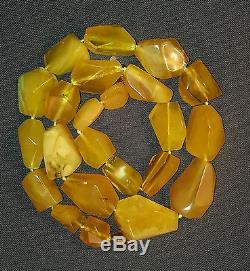 Amazing Antique 54gr Genuine Baltic Natural Butterscotch Egg Yolk Amber Necklace