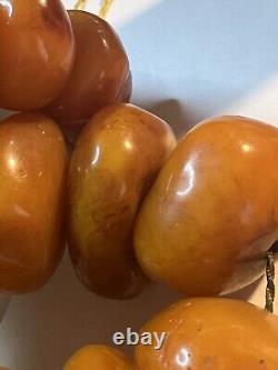 Amazing Massive Natural Raw Baltic Amber Beads Mala Butterscotch Necklace 829g