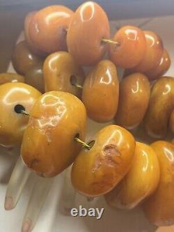 Amazing Massive Natural Raw Baltic Amber Beads Mala Butterscotch Necklace 829g