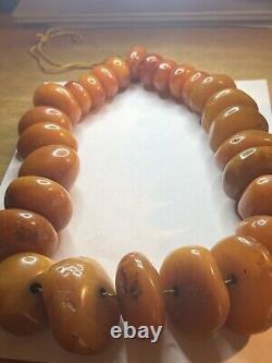 Amazing Massive Natural Raw Baltic Amber Beads Mala Butterscotch Necklace 829g