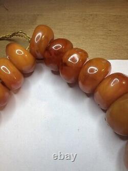 Amazing Massive Natural Raw Baltic Amber Beads Mala Butterscotch Necklace 829g