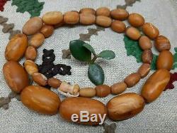 Amber Baltic Butterscotch beads old natural perfect colour19 century, bernstein