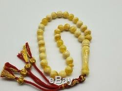 Amber Baltic ROSARY 35.0 Gr 11.1 mm Prayer Beads Islamic Amber R64
