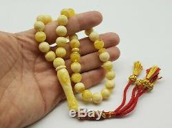 Amber Baltic ROSARY 35.0 Gr 11.1 mm Prayer Beads Islamic Amber R64