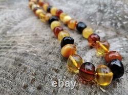 Amber Beads Natural Necklace Genuine Multi-Color Baroque Beads Large Authentic