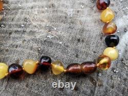 Amber Beads Natural Necklace Genuine Multi-Color Baroque Beads Large Authentic