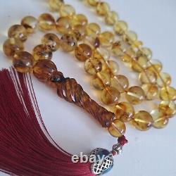 Amber Beads Rosary AMBER ROSARY Misbah Tasbih 33 round amber beads 51 gram