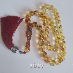 Amber Beads Rosary AMBER ROSARY Misbah Tasbih 33 round amber beads 51 gram