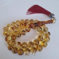 Amber Beads Rosary AMBER ROSARY Misbah Tasbih 33 round amber beads 51 gram