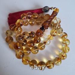 Amber Beads Rosary AMBER ROSARY Misbah Tasbih 33 round amber beads 51 gram