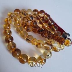 Amber Beads Rosary AMBER ROSARY Misbah Tasbih 33 round amber beads 51 gram