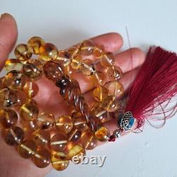 Amber Beads Rosary AMBER ROSARY Misbah Tasbih 33 round amber beads 51 gram