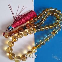 Amber Beads Rosary AMBER ROSARY Misbah Tasbih 33 round amber beads 51 gram