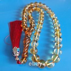 Amber Beads Rosary AMBER ROSARY Misbah Tasbih 33 round amber beads 51 gram