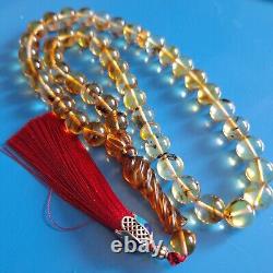 Amber Beads Rosary AMBER ROSARY Misbah Tasbih 33 round amber beads 51 gram