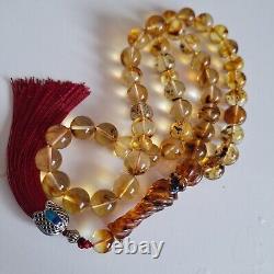 Amber Beads Rosary AMBER ROSARY Misbah Tasbih 33 round amber beads 51 gram