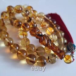 Amber Beads Rosary AMBER ROSARY Misbah Tasbih 33 round amber beads 51 gram