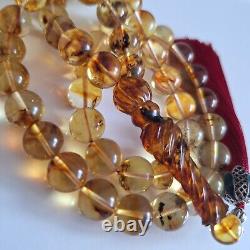 Amber Beads Rosary AMBER ROSARY Misbah Tasbih 33 round amber beads 51 gram