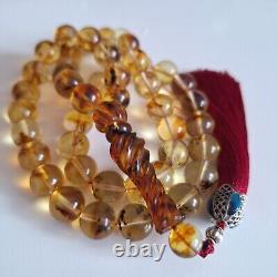 Amber Beads Rosary AMBER ROSARY Misbah Tasbih 33 round amber beads 51 gram