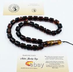 Amber Beads Rosary BALTIC AMBER ROSARY Misbaha Tasbih Kehribar pressed