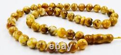 Amber Beads Rosary BALTIC AMBER ROSARY round misbah tasbih pressed