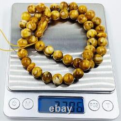 Amber Beads Rosary BALTIC AMBER ROSARY round misbah tasbih pressed