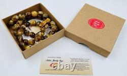 Amber Beads Rosary NATURAL AMBER Misbah Tasbih 45 prayer pressed