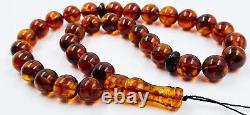Amber Beads Rosary NATURAL BALTIC AMBER ROSARY Misbah Tesbih 33 pressed