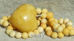 Amber Beads Round Necklace Natural Baltic With Heart Form Pendant From Europe