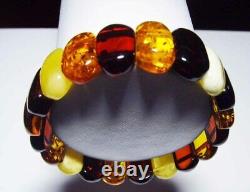 Amber Bracelet Natural Baltic Amber Jewelry multicolor amber beads gemstone