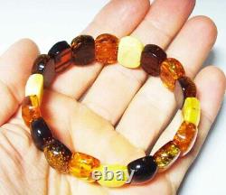 Amber Bracelet Natural Baltic Amber Multicolor Bracelet amber stones 19,03 gr