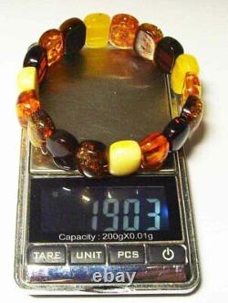 Amber Bracelet Natural Baltic Amber Multicolor Bracelet amber stones 19,03 gr