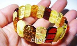 Amber Bracelet Natural Baltic Amber colorful beads bracelet gemstone amber