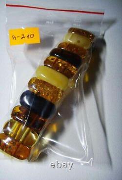 Amber Bracelet Natural Baltic Amber colorful beads bracelet on elastic gemstone