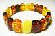 Amber Bracelet Natural Baltic Amber colorful beads on elastic