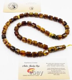 Amber Islamic 45 Prayer Genuine Baltic Amber Tasbih Misbaha Rosary pressed