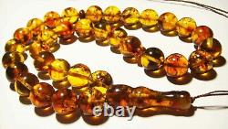 Amber Islamic Genuine Baltic Amber Rosary Tasbih Misbaha pressed