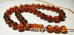 Amber Islamic Prayer Beads 33 Turkish Tasbih Misbaha pressed