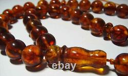 Amber Islamic Prayer Beads 33 Turkish Tasbih Misbaha pressed