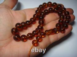 Amber Islamic Prayer Beads 33 Turkish Tasbih Misbaha pressed