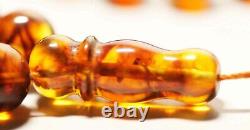 Amber Islamic Prayer Beads Natural Amber Muslim rosary Tasbih pressed