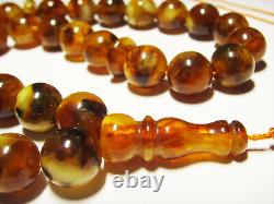 Amber Islamic Prayer Beads Natural amber Tasbih, Misbaha Tasbeeh pressed