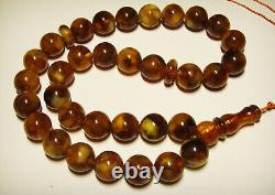 Amber Islamic Prayer Beads Natural amber Tasbih, Misbaha Tasbeeh pressed