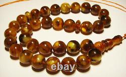 Amber Islamic Prayer Beads Natural amber Tasbih, Misbaha Tasbeeh pressed