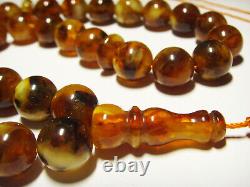 Amber Islamic Prayer Beads Natural amber Tasbih, Misbaha Tasbeeh pressed