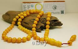 Amber Islamic Prayer Tasbih Bead Natural Baltic Genuine 35,4g Vintage Old Nr178