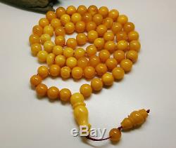 Amber Islamic Prayer Tasbih Bead Natural Baltic Genuine 35,4g Vintage Old Nr178